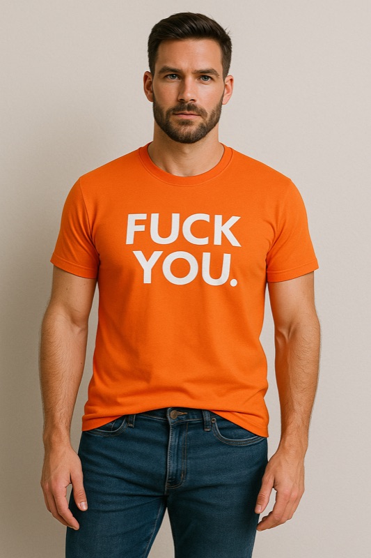 Orange FUCK YOU t-shirt
